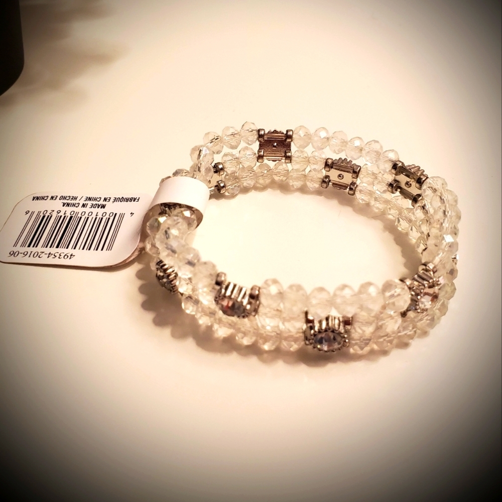 🌺 3/25 clear beaded rhinestone bracelet